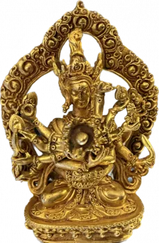 Guhyasamaja Statue 4 Inch gold plated