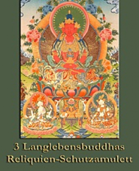 3 Langlebensbuddhas-Reliquien-Schutzamulett