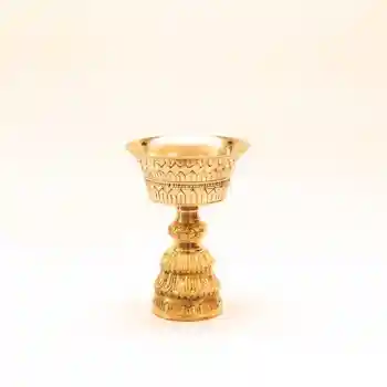 Butter lamp, gold-colored with decoration