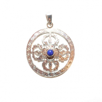 Anhänger Doppel-Dorje mit Lapislazuli Sterlingsilber