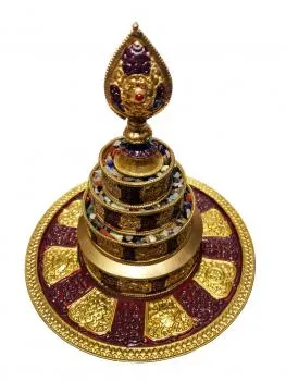 Bronze Mandala Set mit Stand bemalt