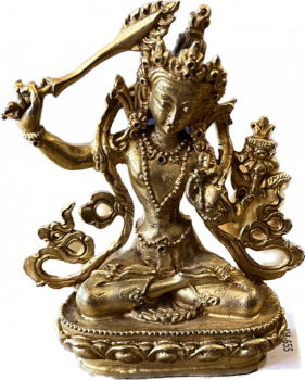 Manjusri Statue 10cm vergoldet