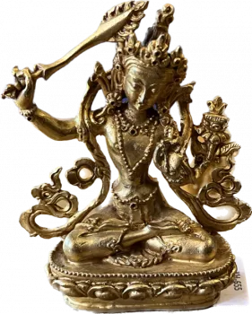 Manjusri Statue 10cm vergoldet