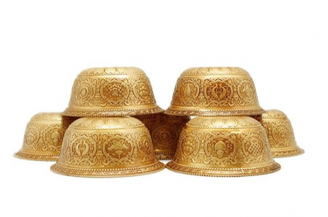 Edle Opferschalen Set mit 8 Glückssymbole groß