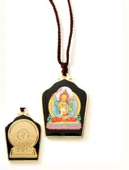 Anhänger mit bemalten Manjusri und goldenen Mantra