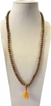 Sandelholz Mala 108 Perlen 8mm gelb/rot