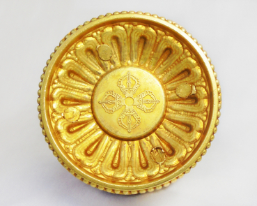 Brass Treasure empty vase w/stone Juwels