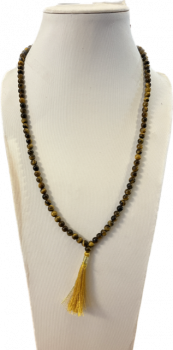 Mala tiger eye 7mm AA quality, 108 beads + bag
