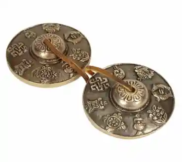 Tingsha 8 Lucky Symbols 7.5cm with Bag