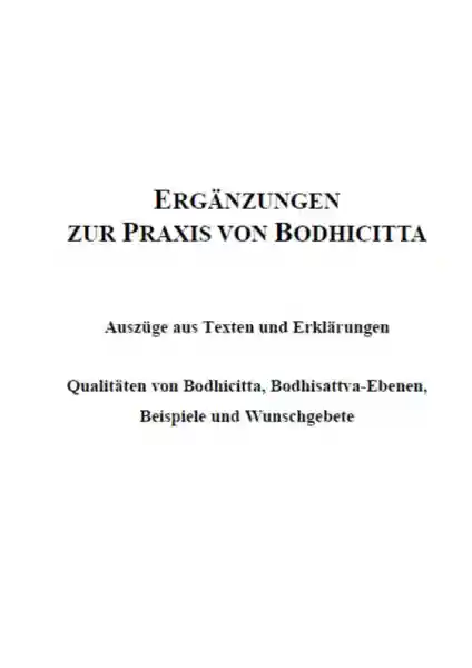 Ergänzungen zur Praxis von Bodhicitta
