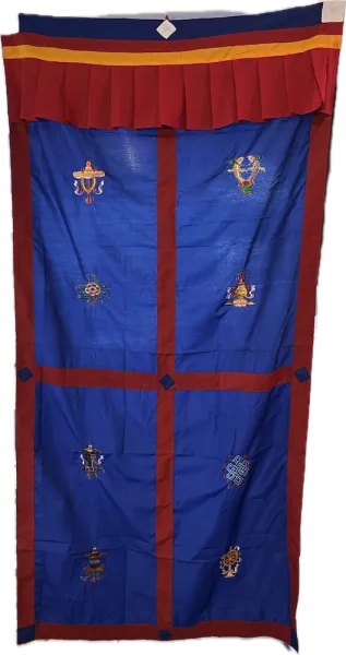 Door curtain with 8 lucky symbols in different colors