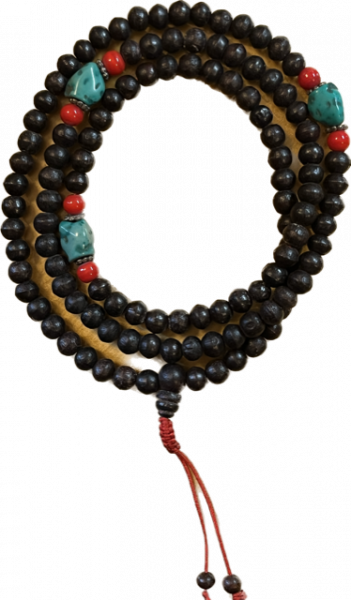 Wood Mala with Stones