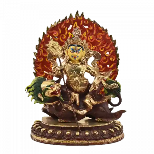 Vaisravana Statue 20 cm teilvergoldet