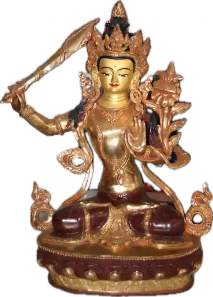 Manjusri Statue 30cm teilvergoldet