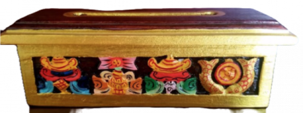 Incense Burner Wood Tibetan Paiting small