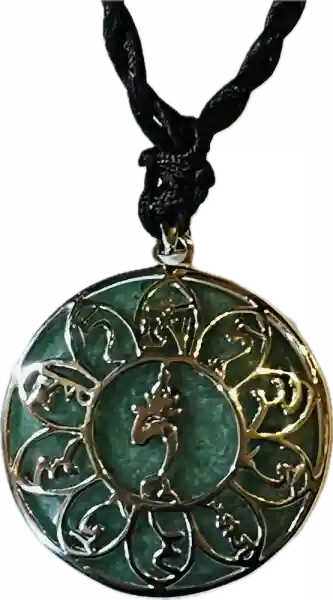 Green tara mantra 925 pure silver pendant