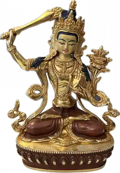 Manjusri Statue 22 cm teilvergoldet