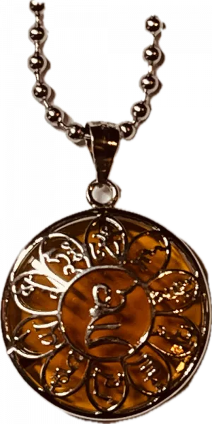 Yellow Zambala Mantra 925 pure silver Pendant