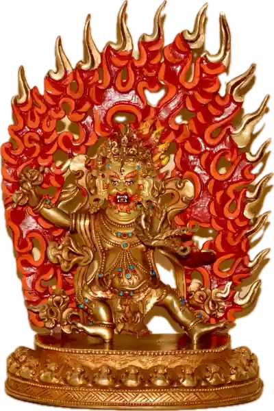 Vajrapani Statue, 10Inch halfgold