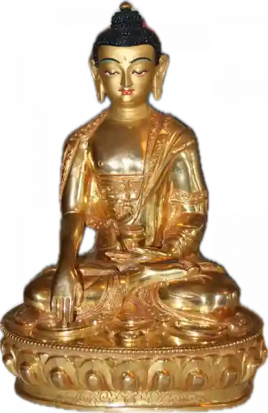 Buddha Sakyamuni Statue 21 cm vollvergoldet