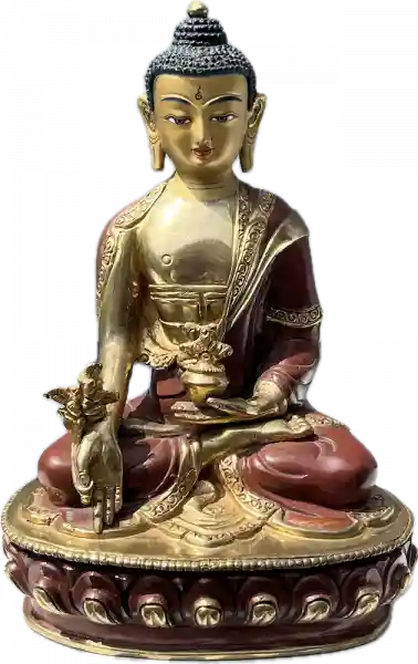 Medizinbuddha Statue 21 cm teilvergoldet