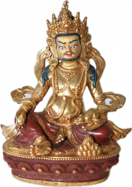 Yellow Dzambala Statue halfgold 23 cm