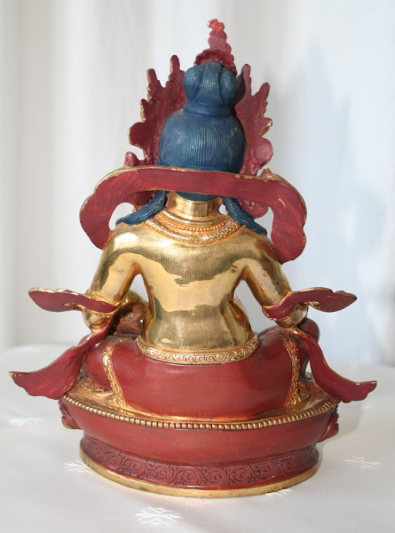 Yellow Dzambala Statue halfgold 23 cm