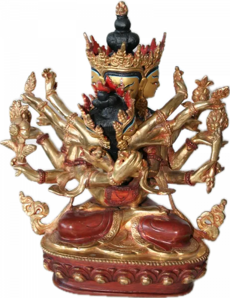 Guhyasamaja Statue 9 Inch halfgold