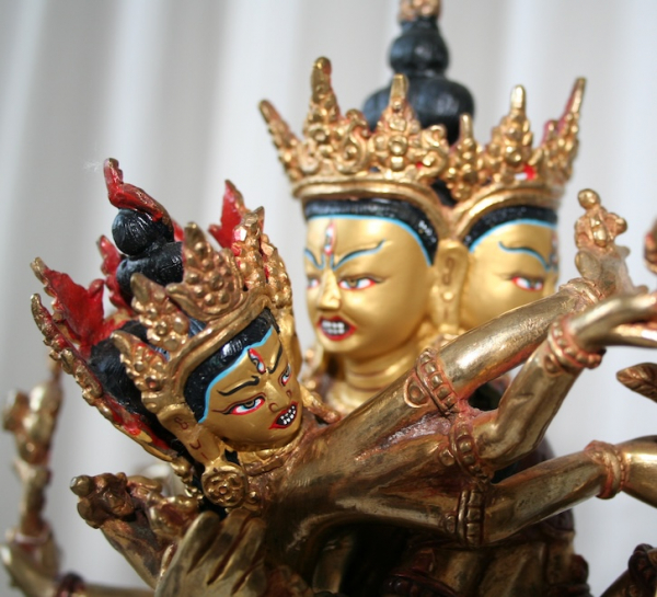 Guhyasamaja Statue 9 Inch halfgold