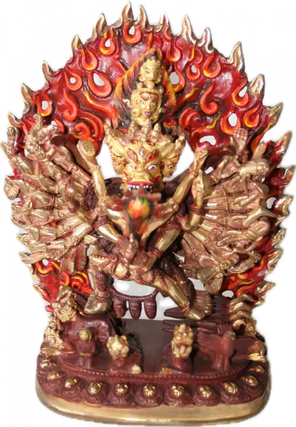 Yamantaka with Consort plate gold 8 Inch