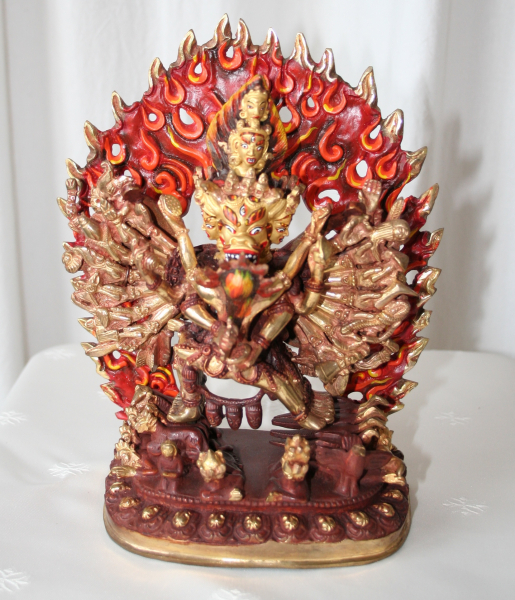 Yamantaka with Consort plate gold 8 Inch
