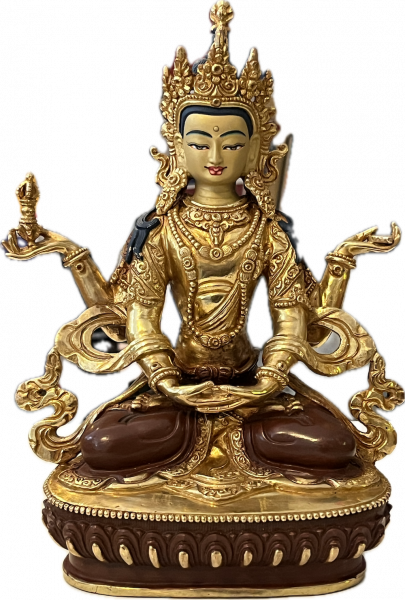 Prajnaparamita Statue teilvergoldet 22 cm