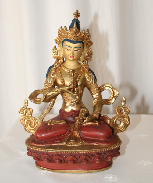 Vajrasattva Statue 21cm teilvergoldet