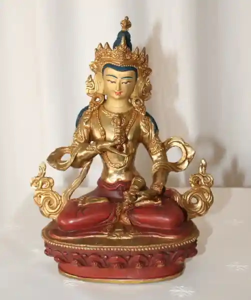 Vajrasattva Statue 21cm teilvergoldet