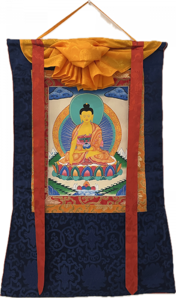 Buddha Sakyamuni Thangka Handbemalt
