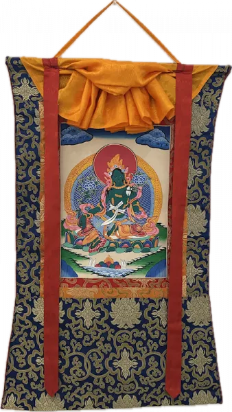Green Tara Thangka Hand painted