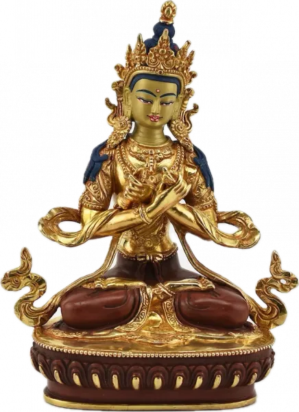 Vajradhara Statue 22 cm teilvergoldet