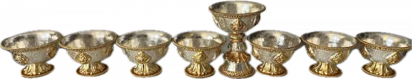 Offerbowl Set with Butterlamp with Stand gold/silber plated