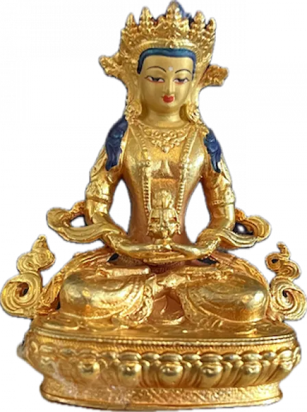 Amitayus Statue 7 cm mit Gesichtsbemalung