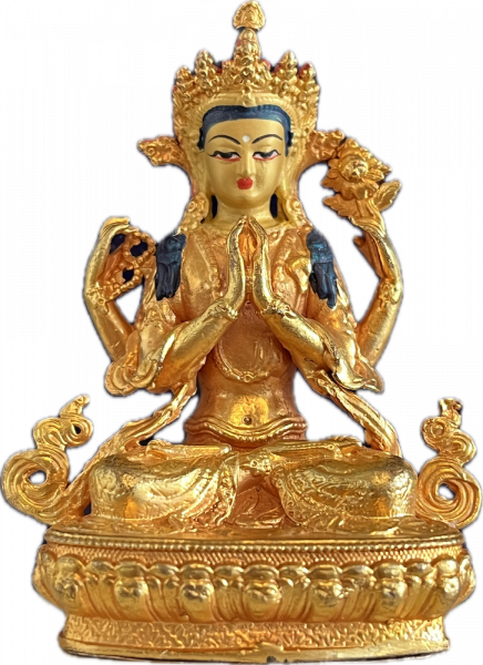 Avalokiteshvara / Chenresig Statue 7 cm mit Gesichtsbemalung