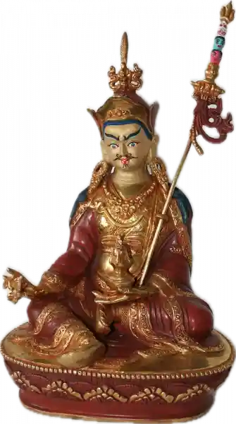 Padmasambhava statue 22 cm gold plated