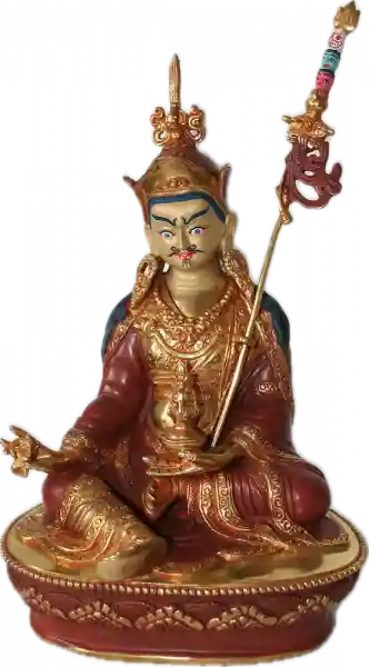 Padmasambhava statue 22 cm gold plated