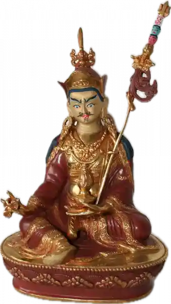 Padmasambhava statue 22 cm gold plated