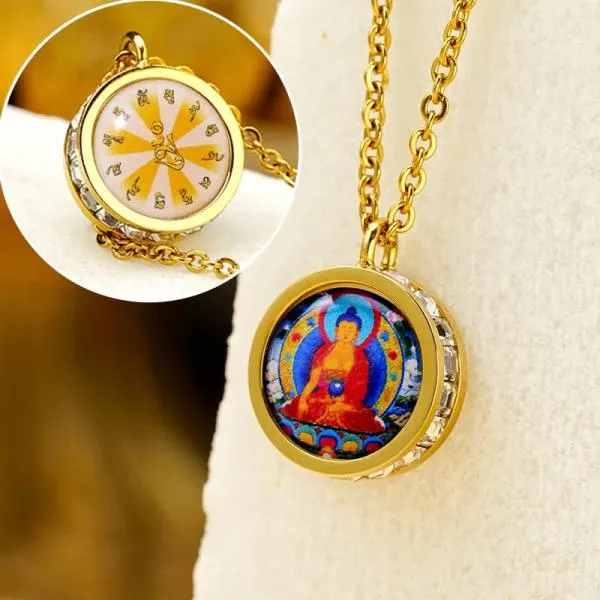 Tibetan Sakyamuni Serenity Titanium Steel Necklace Pendant