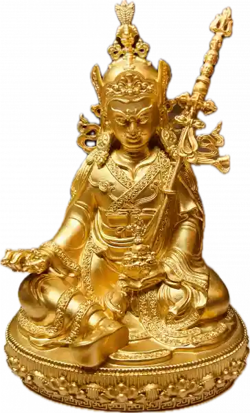 Padmasambhava Statue gold plated 10 cm