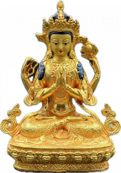 Avalokiteshvara /Chenresig Statue 10 cm mit Gesichtsbemalung