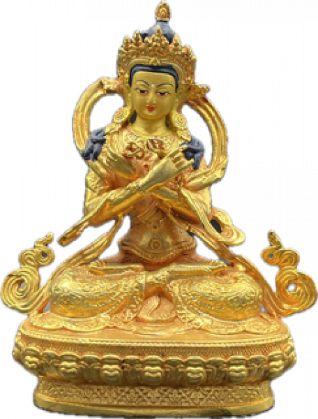 Vajradhara Statue 4 Inch gold plated with Facepainting