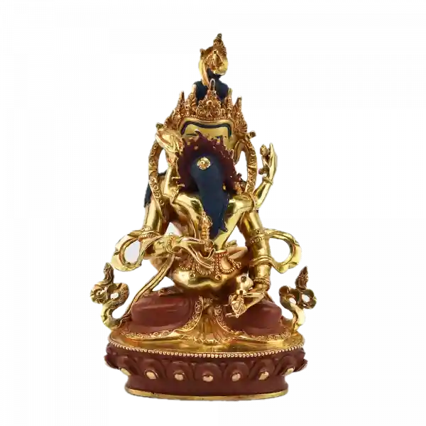 Vajrasattva with Consort Statue 9 Inch halfgold