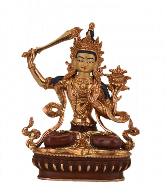Manjusri Statue 22 cm teilvergoldet