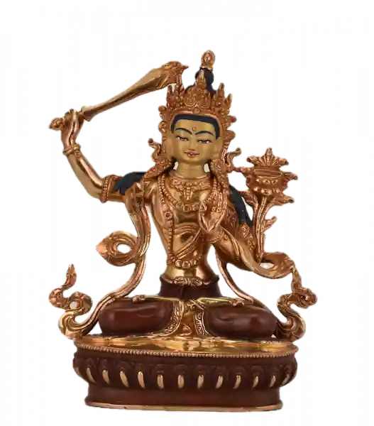 Manjusri Statue 22 cm teilvergoldet